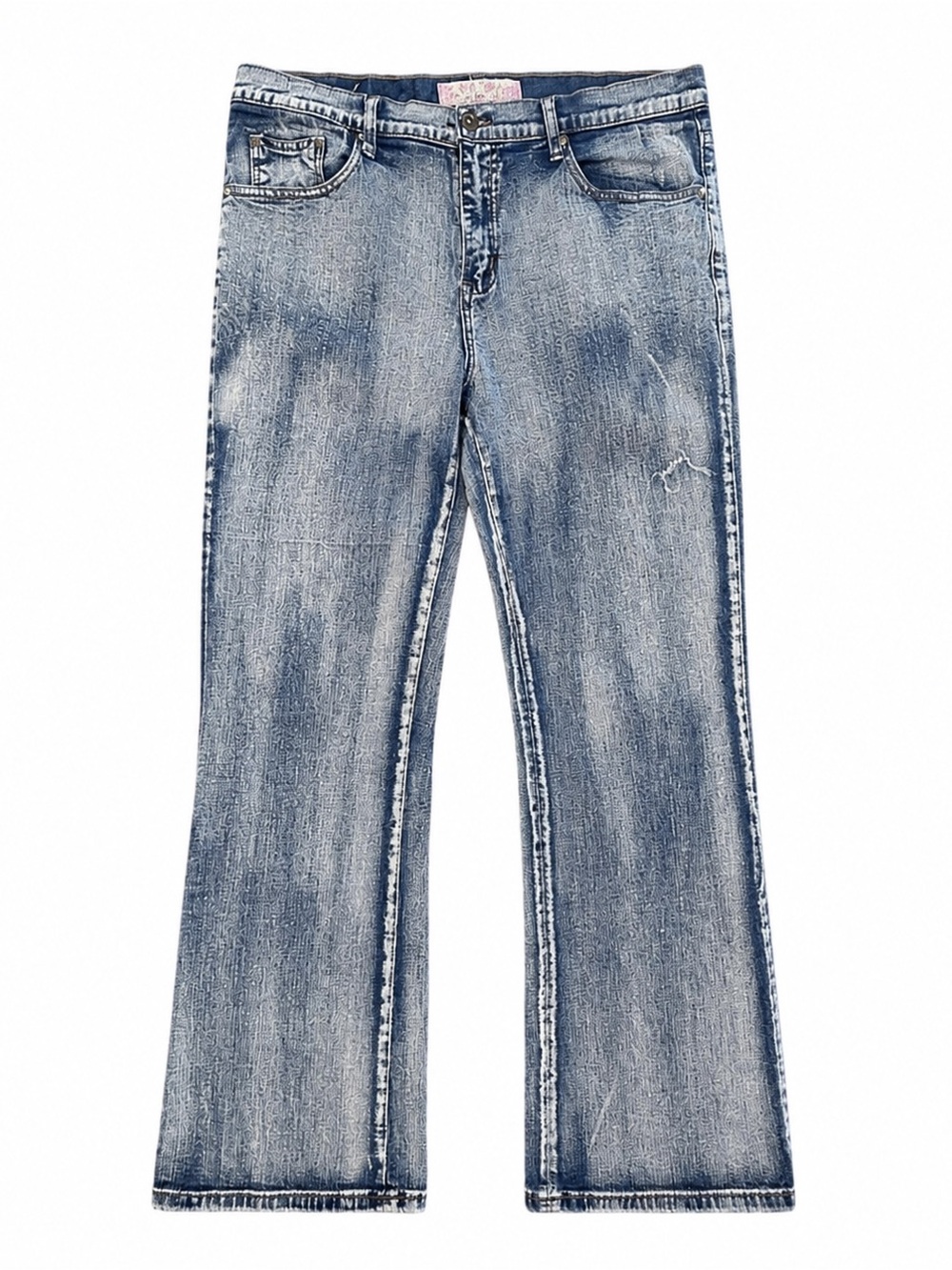 VTG Sassy Thai Jeans Womens 12 Acid Mud Wash Faded Flare Leg Denim Boho Y2K